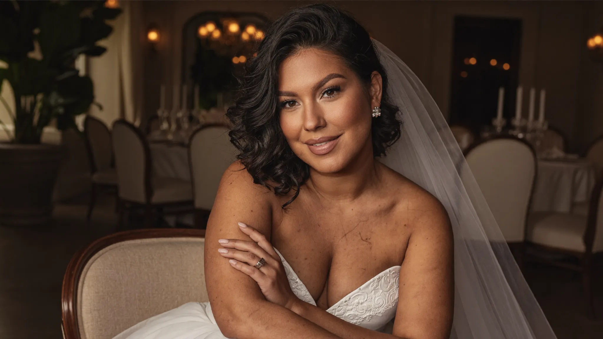 Jenniffer Delgado como novia en un evento producido por JD Weddings & Events